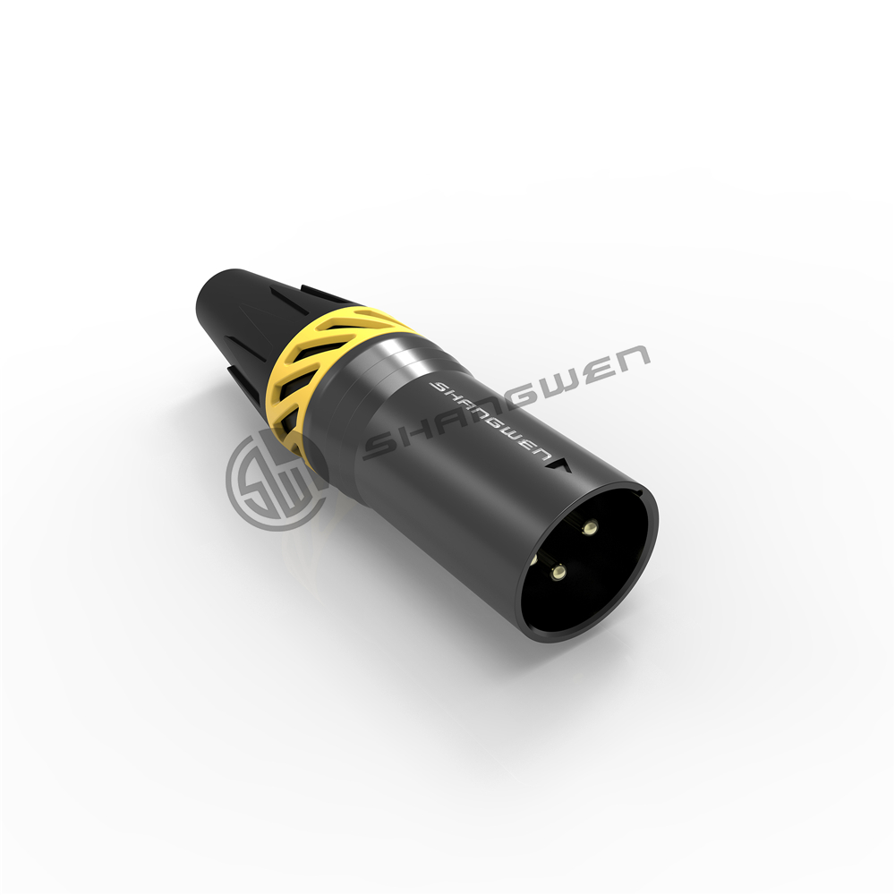 waterproof XLR 3pin male plug(Black)