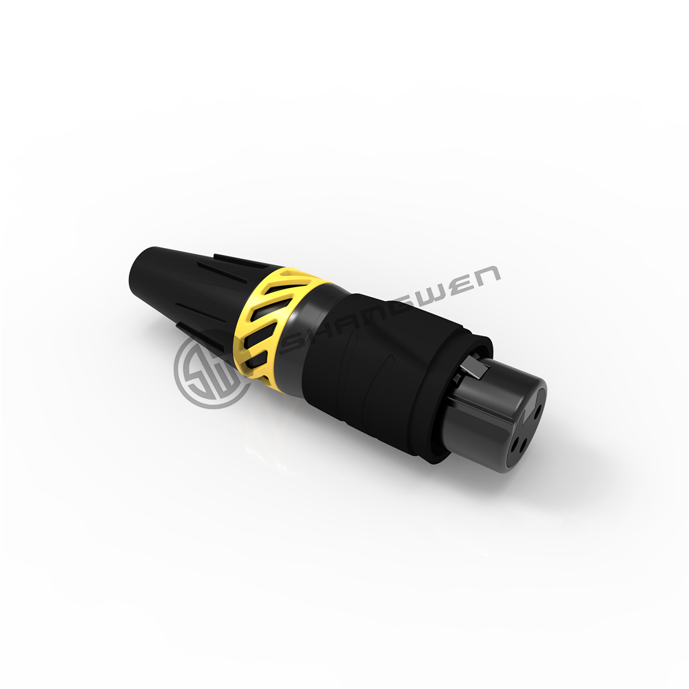 waterproof XLR 3pin  female plug(Black)
