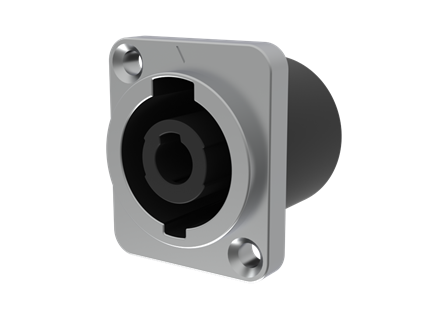 Four-core audio socket - metal square type