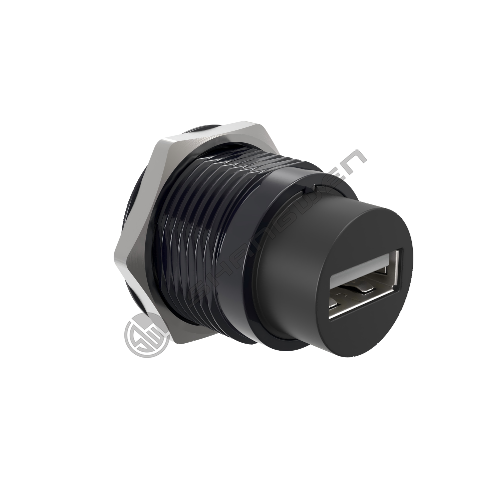 USB2.0 data connector round black