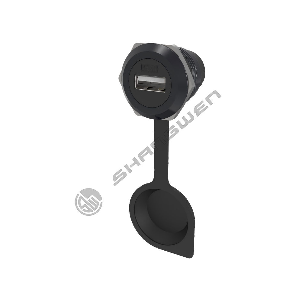 USB2.0 data connector round black