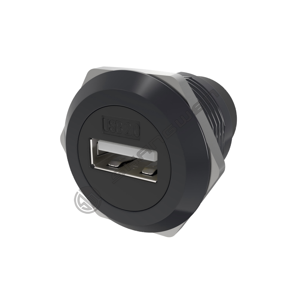 USB2.0 data connector round black