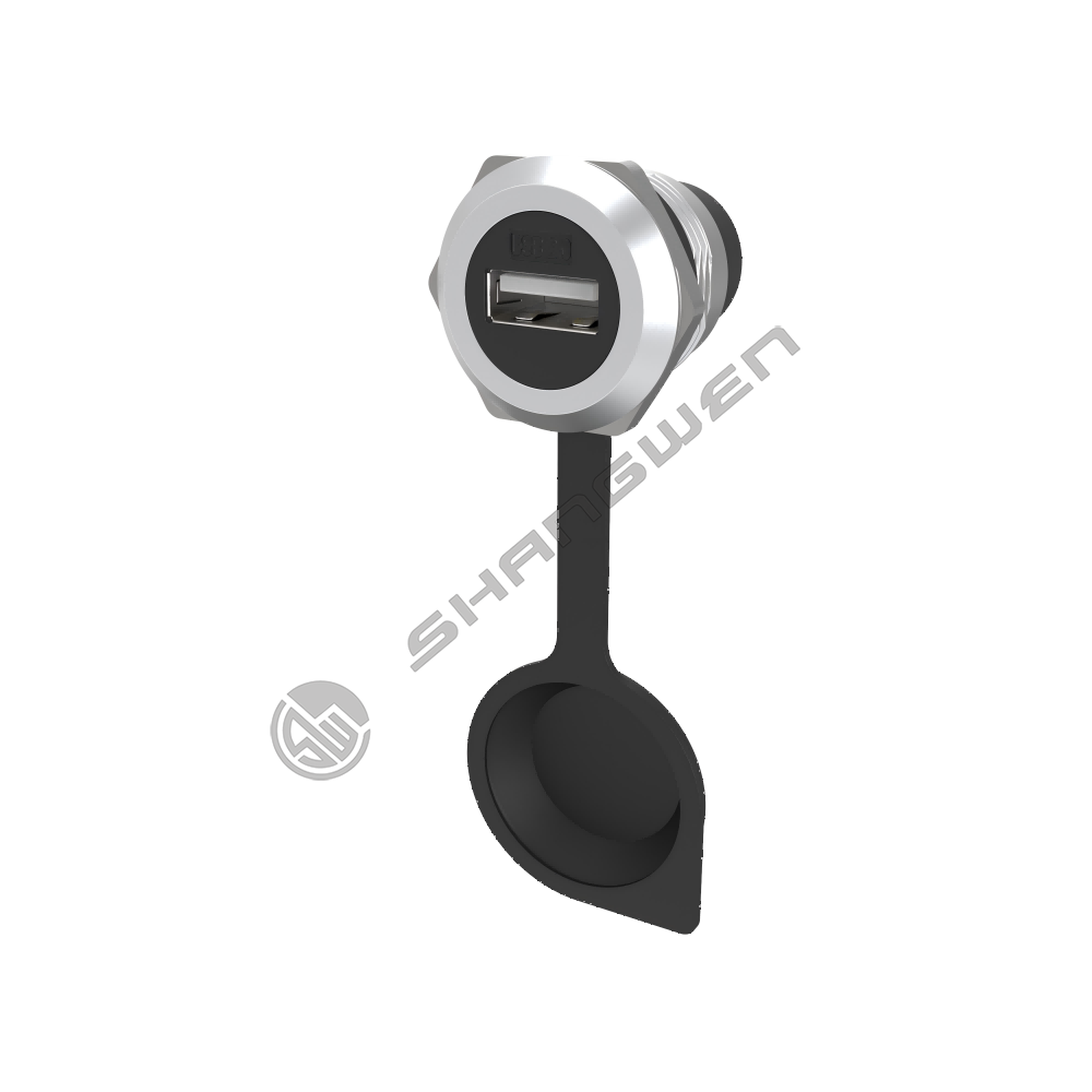 USB2.0数据连接器圆型银色