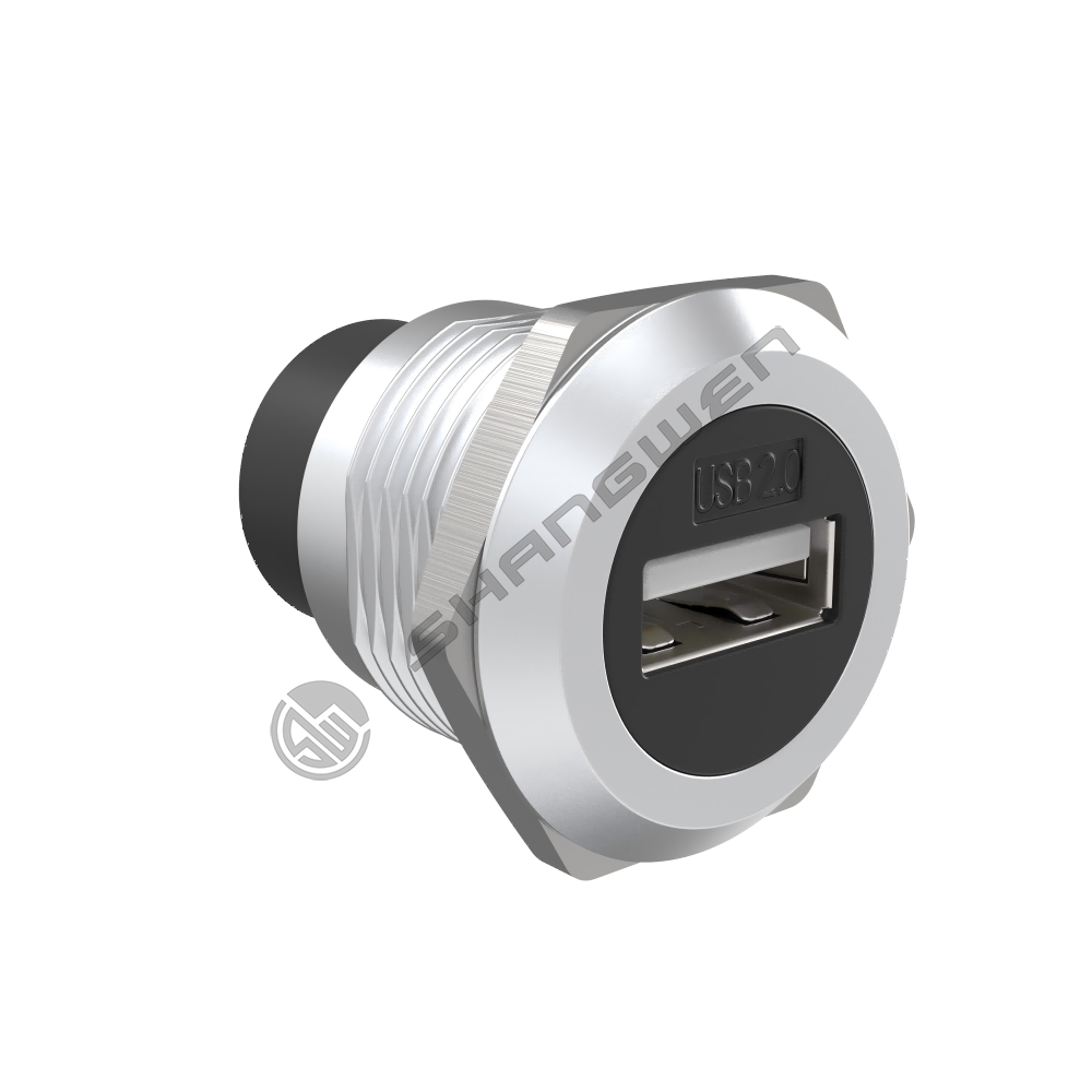 USB2.0数据连接器圆型银色