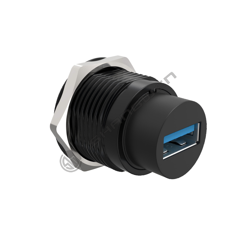 USB3.0 data connector round black