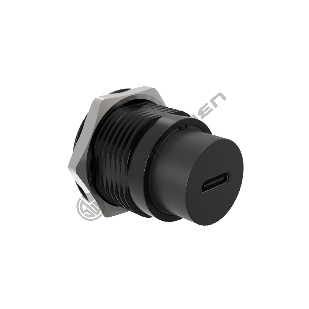 TYPE-C DATA CONNECTOR ROUND BLACK