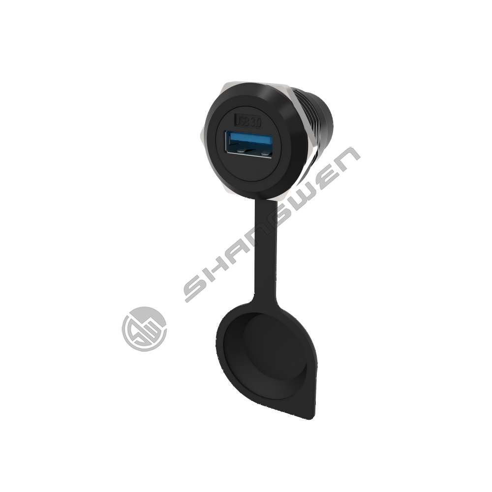 USB3.0 data connector round black