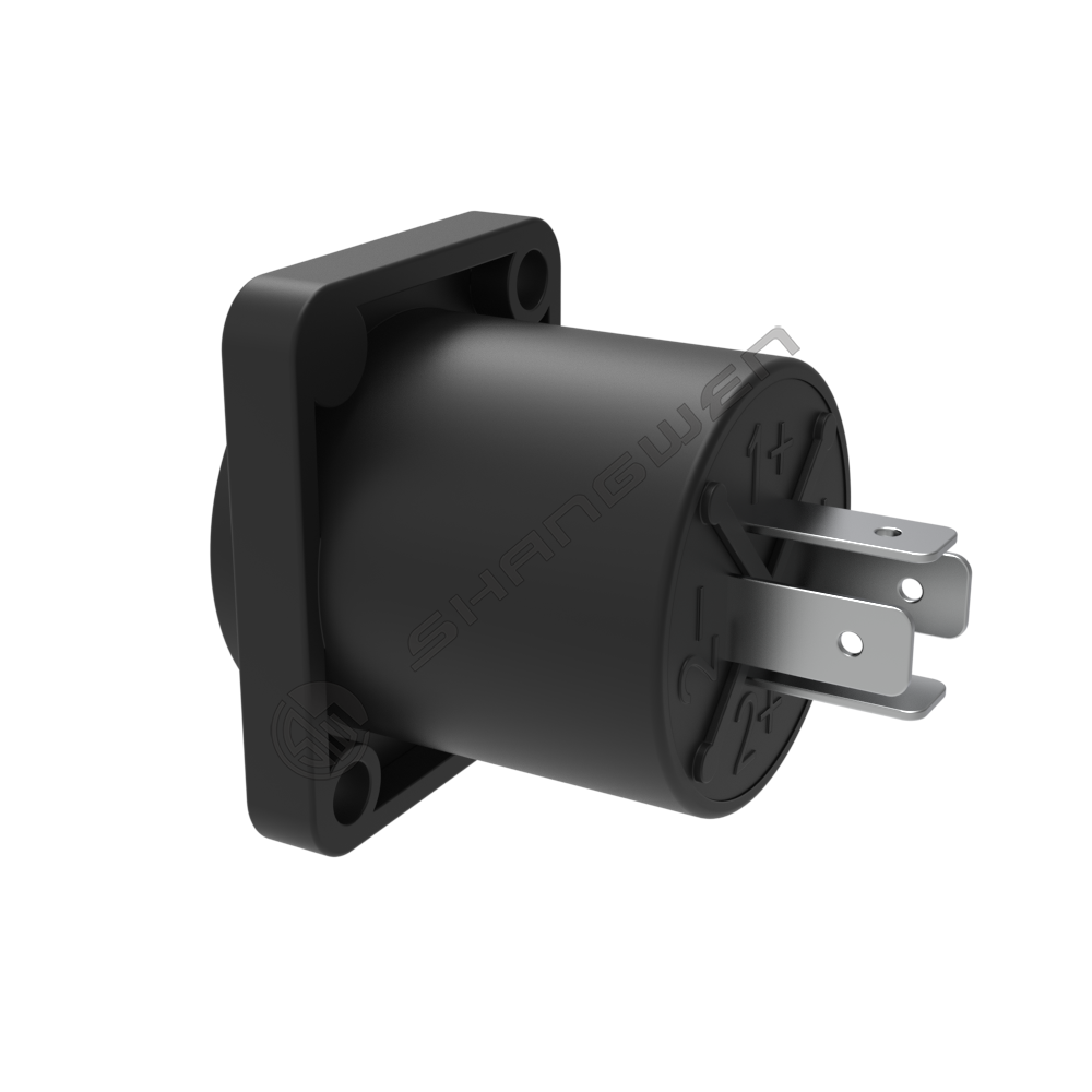 Four-core audio socket - plastic square type