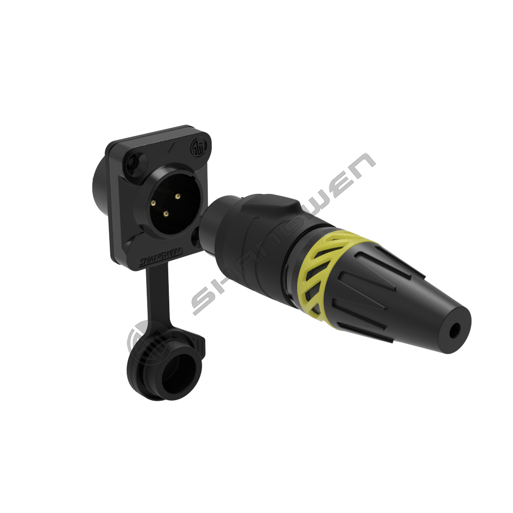 waterproof XLR 3pin  male socket(Black)