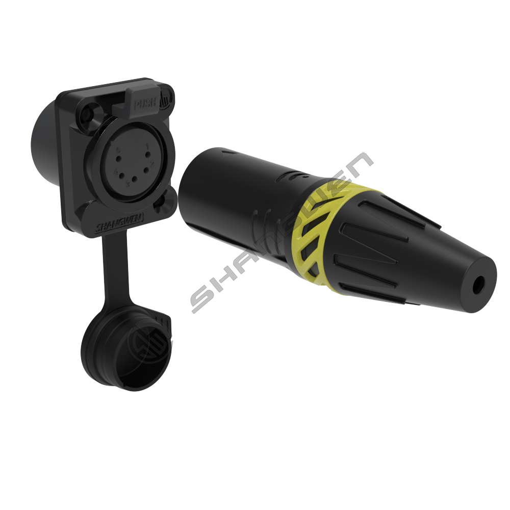 waterproof XLR 5pin female socket(Black)