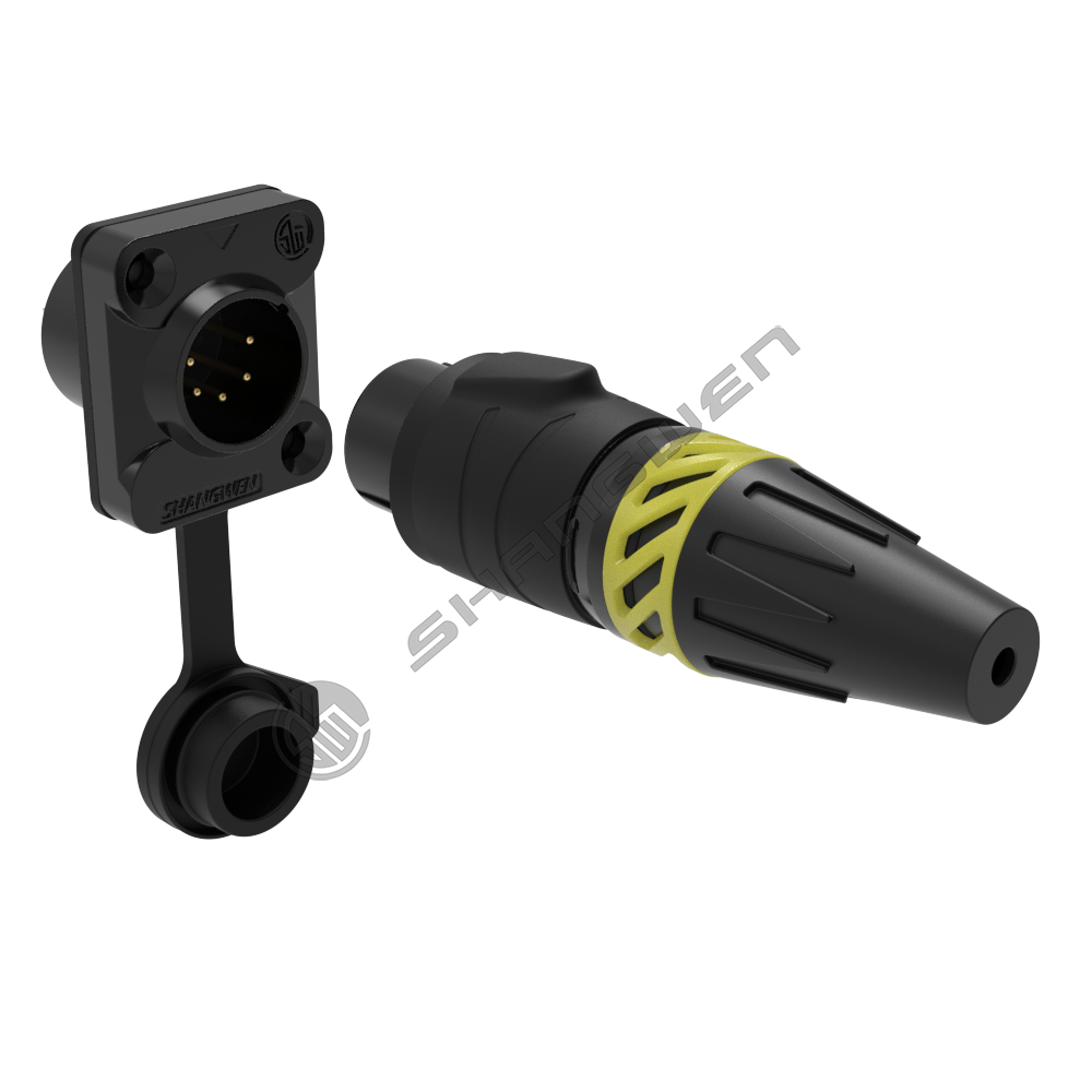 waterproof XLR 5pin male socket(Black)