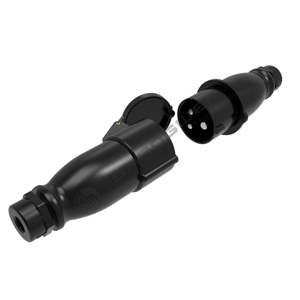 Black IP44 connector male