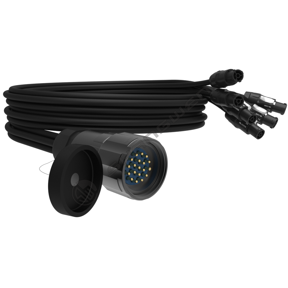 Socapex 19 core female connector is a six-point power plug