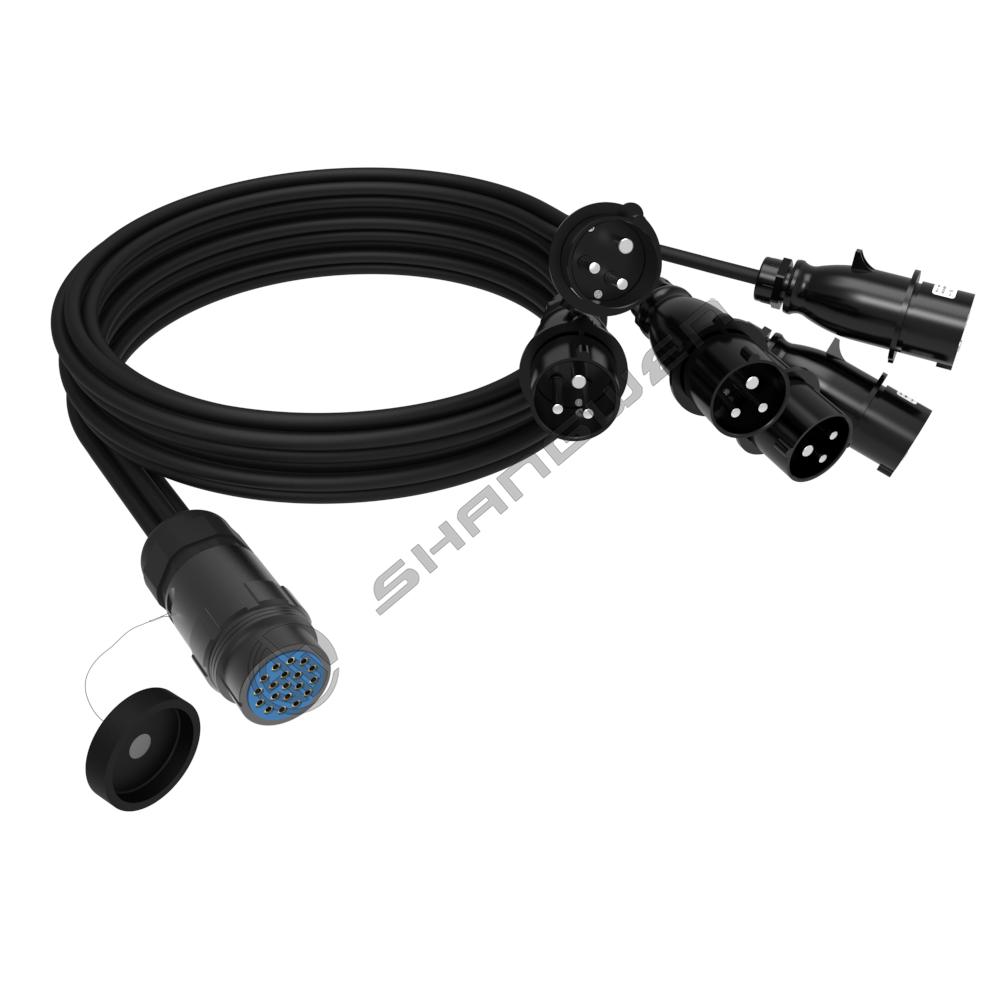 Socapex 19-pin female connector is a six-way industrial plug