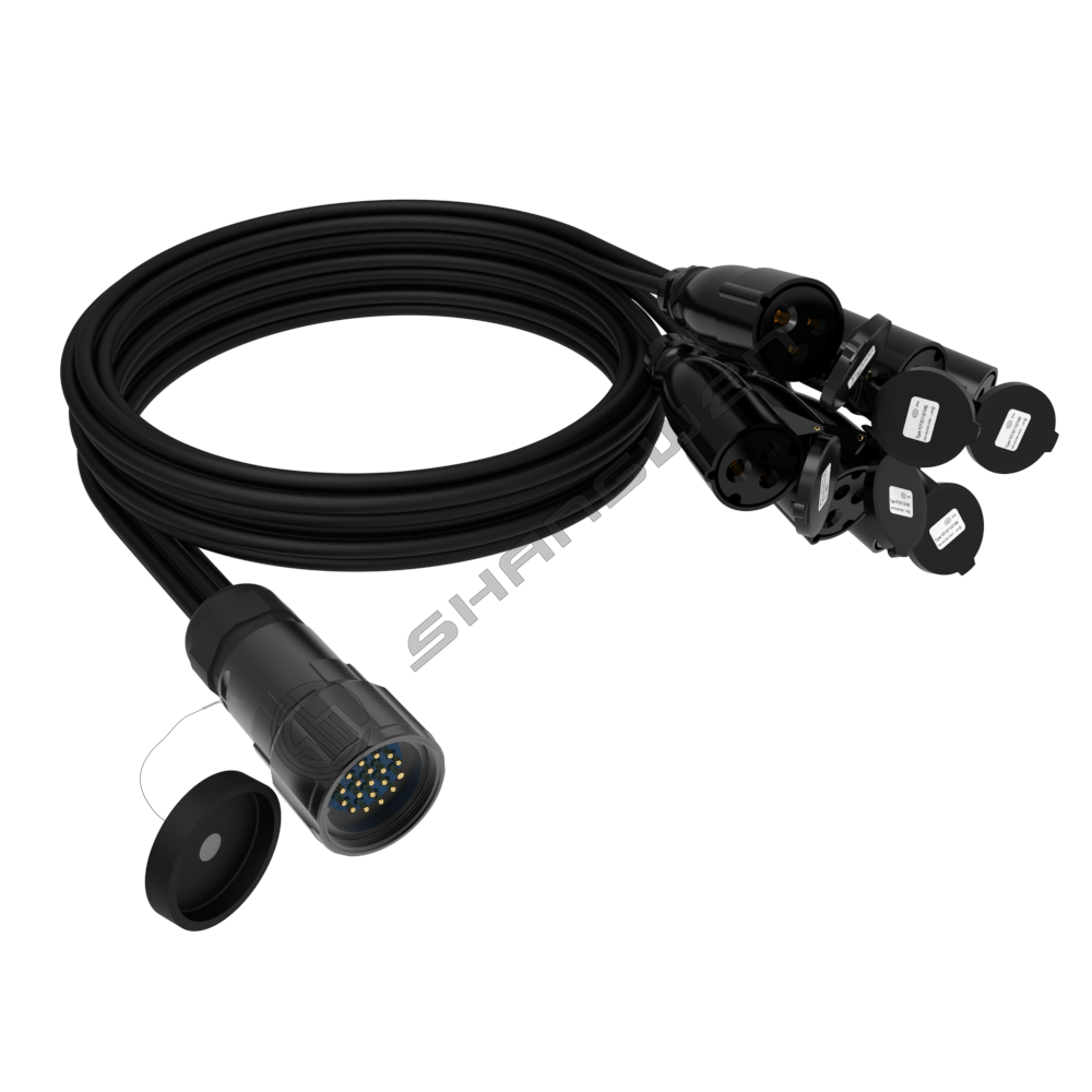 Socapex 19-pin female connector is a six-way industrial plug
