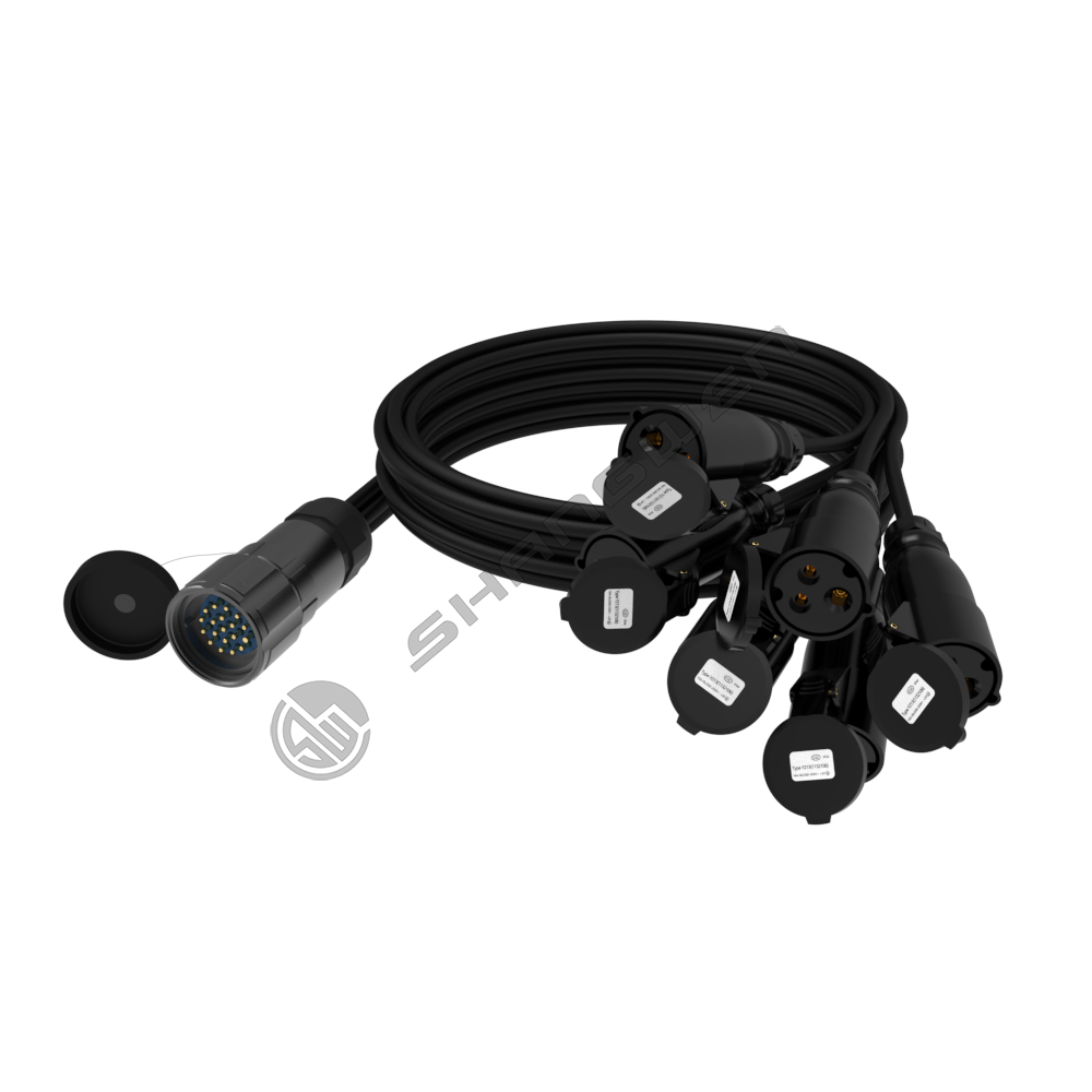 Socapex 19-pin female connector is a six-way industrial plug