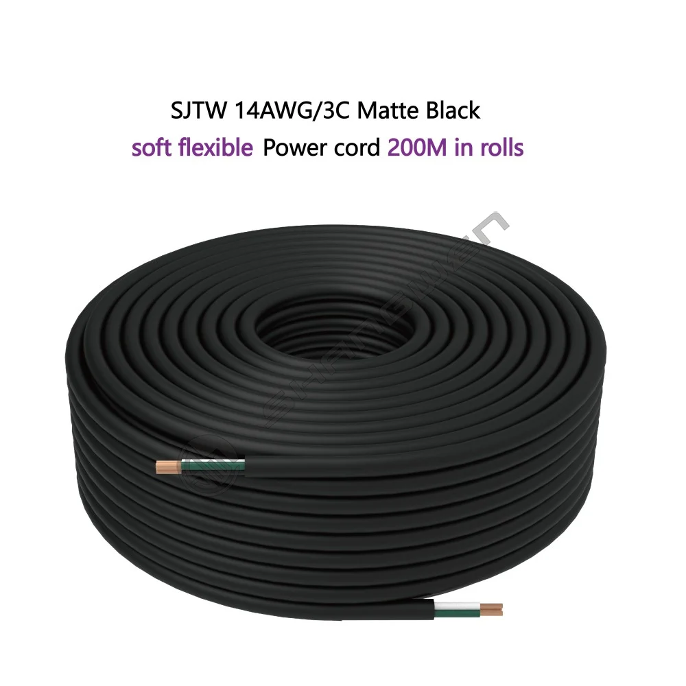 SJTW 14AWG/3C Matte Black Power cord UL-Shenzhen Shangwen Electronic ...