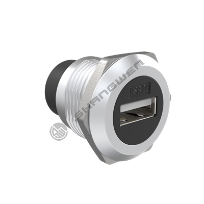 USB2.0数据连接器圆型银色