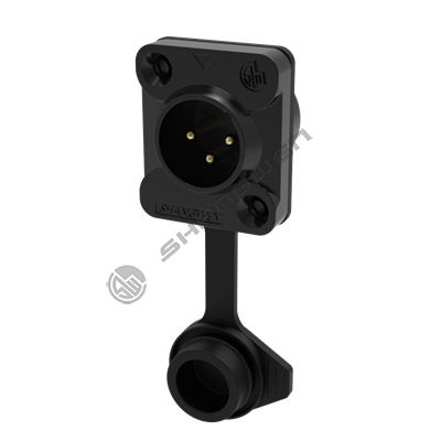 waterproof XLR 3pin  male socket(Black)