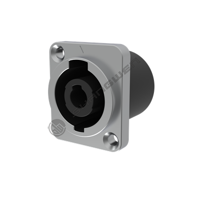 Four-core audio socket - metal square type
