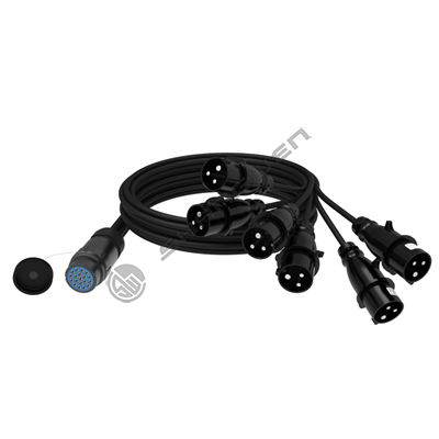 Socapex 19-pin female connector is a six-way industrial plug