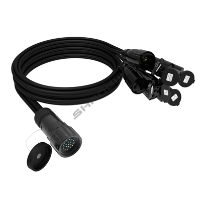 Socapex 19-pin female connector is a six-way industrial plug
